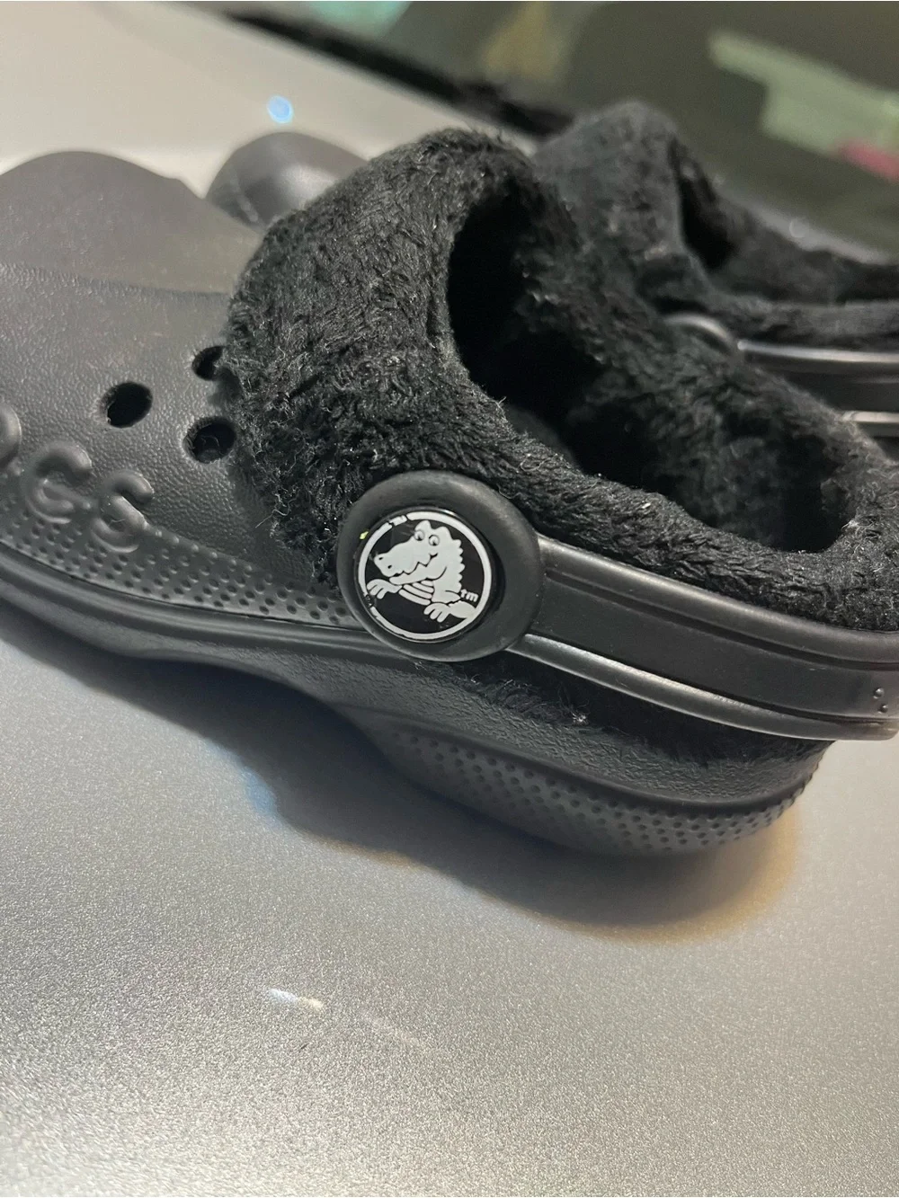 CROCS Kids Classic Fuzzy Lined Clog - Black